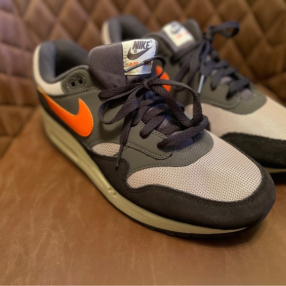 Men's Nike Air Max Sneakers - Gray and Orange - Picture 7 of 13